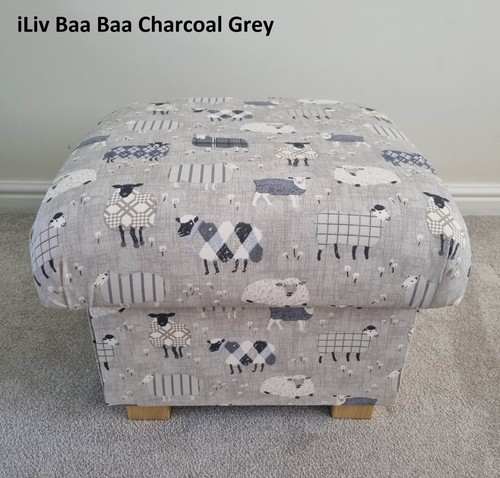 Storage Footstool iLiv Baa Baa Fabric Sheep Patchwork Lambs Animals Pouffe Farms - Picture 37 of 40