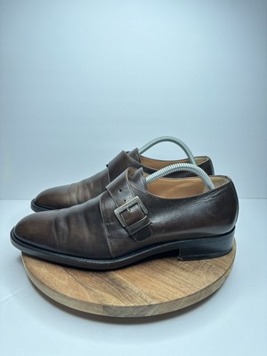 Moreschi Monk Strap Oxford Dress Shoe sz. 8.5 Brown Leather  display picture 3