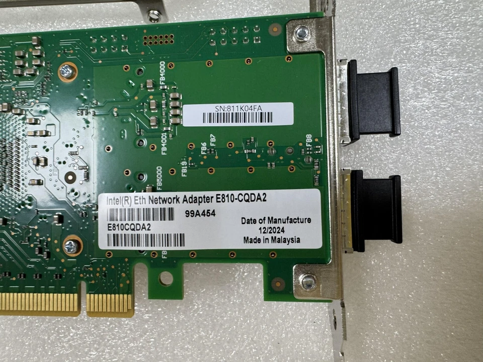 New Intel 100GbE 2Port QSFP28 Network Adapter E810-CQDA2 E810CQDA2 E810CQDA2G2P5 - Image 3 of 4