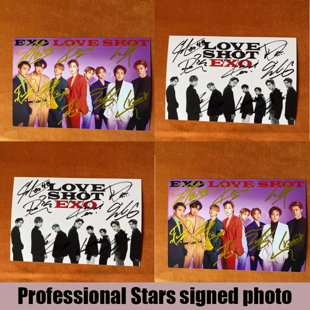 EXO Autographed Hand Signed Photo ALL MEMBERS Autographs 4*6 KPOP PC