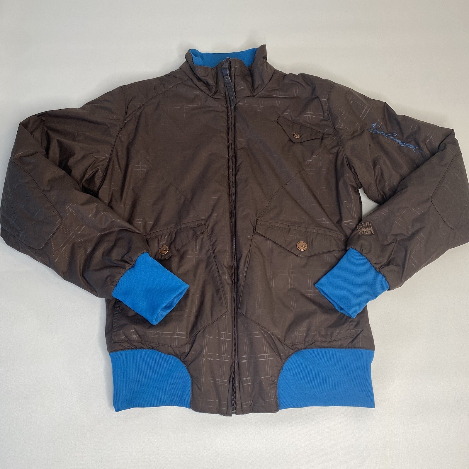 Salomon Giacca Cappotto Cappotto Donna Small Reversibile Acti Loft Marrone Blu Sci Pile