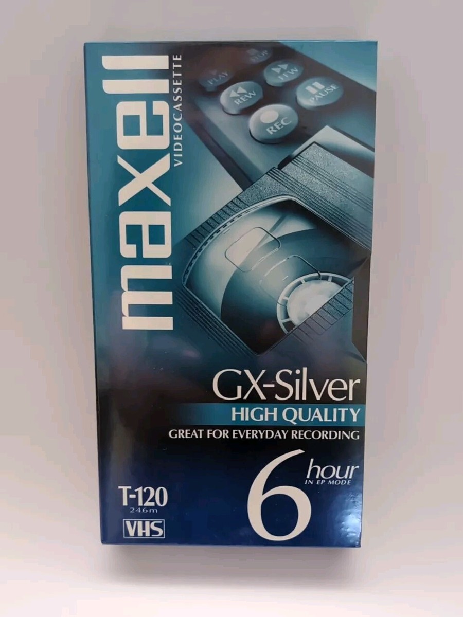 Maxell 6 Pack High Quality Gx-Silver T-120 VHS 6 Hour EP Mode Video