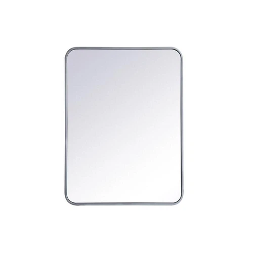 Elegant Decor Evermore 24x32" Soft Corner Metal Rectangular Mirror in Silver - Picture 3 of 8