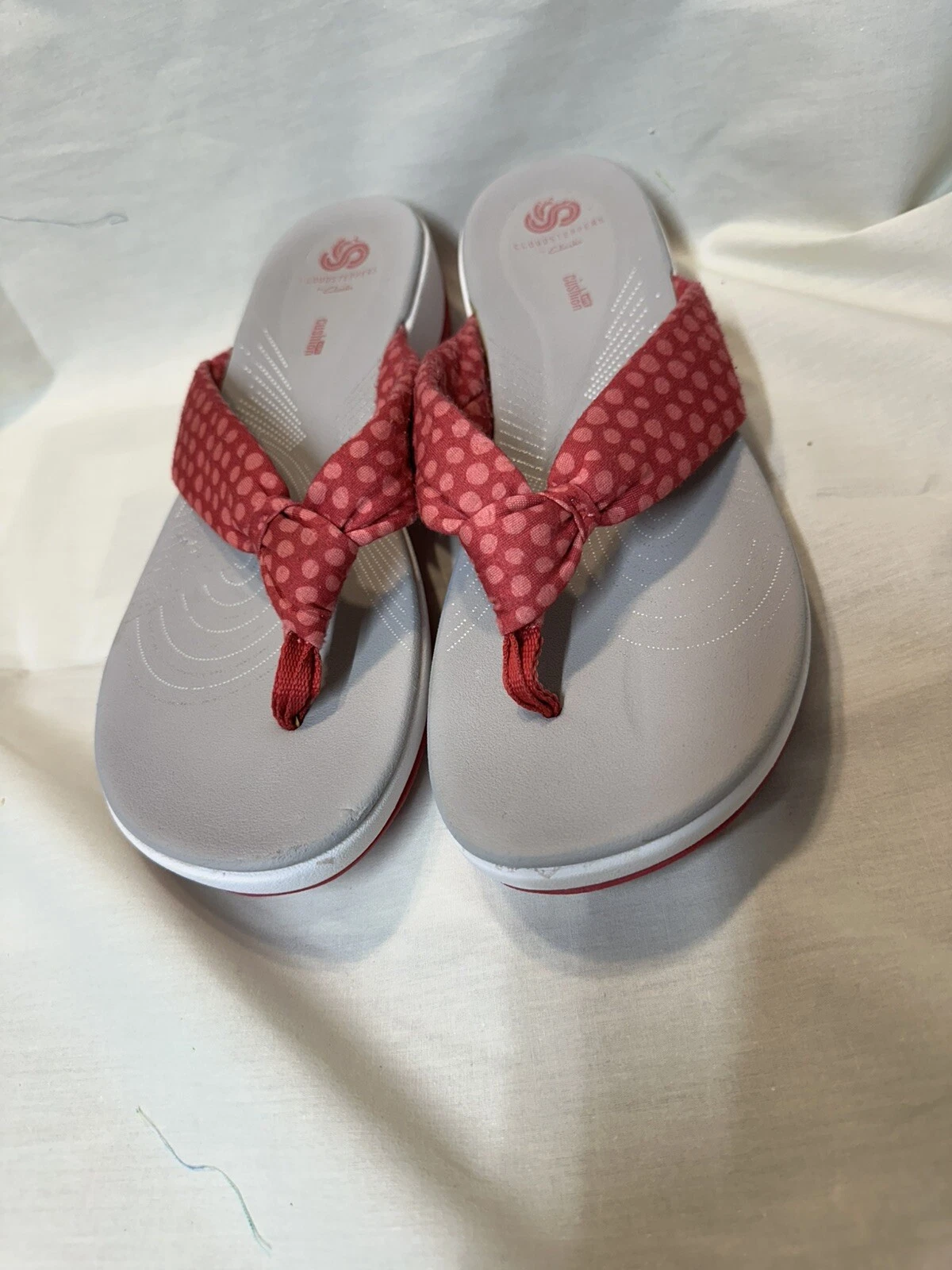 Infradito Clarks Cloudsteppers " taglia 10 rosa bianco grigio