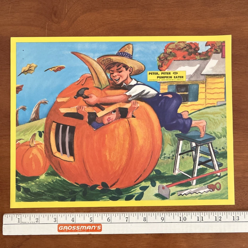 Póster Peter Pumpkin Eater 10" X 13" rima infantil habitación infantil años 60 Halloween 🎃 Foto 3 de 4