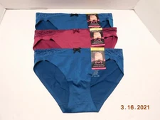 NEW Maidenform 3 Pairs Comfort, No Show Bikini, Panties M/6 Multi-Color 40046