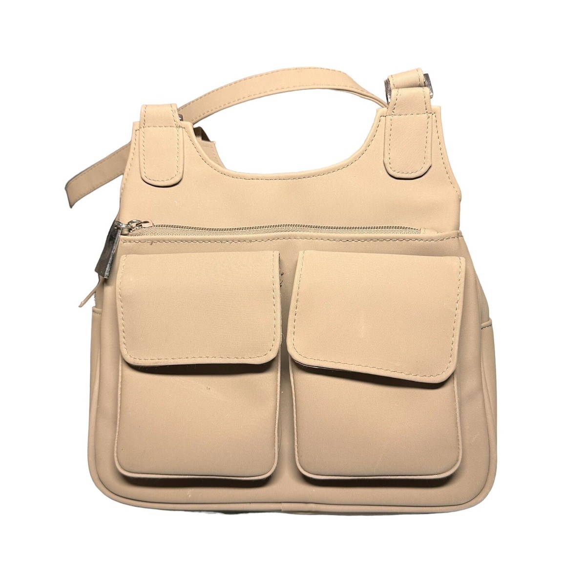 Organizer Purse Handbag Pockets Large Taupe Wallet Dual Strap