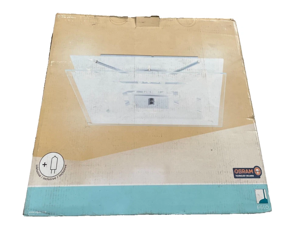 Lampadario a soffitto 8 luci 20 W vetro metallo plafoniera interno Eglo Genua - Immagine 3 di 4