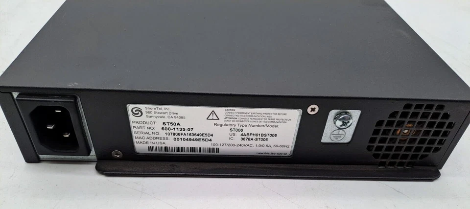 ShoreTel Model ST50A Voice Switch Voicemail 600-1135-07 ST006 - Image 3 of 4