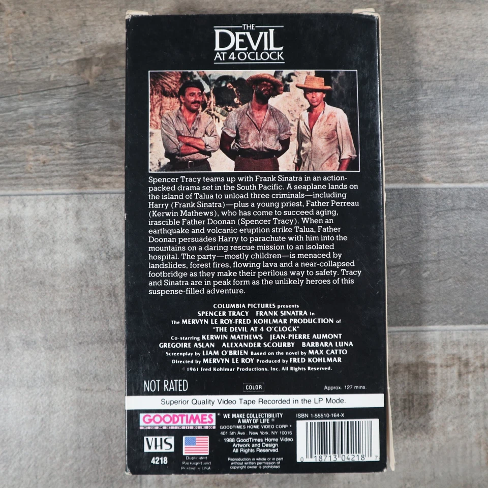 The Devil At 4 O'Clock VHS 1988 Spencer Tracy Frank Sinatra Kerwin Mathews - Image 3 of 4