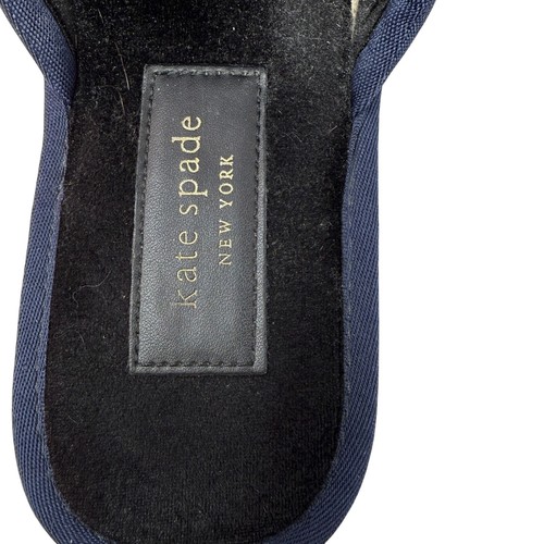 Kate Spade Navy Blue Novelty Dove Bunny Slippers Non Slip Velvet Size 9B HTF - Picture 4 of 12