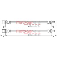 2X Metzger BremsschlÄUche Vorne Beidseitig Passend FÜR Fiat Panda