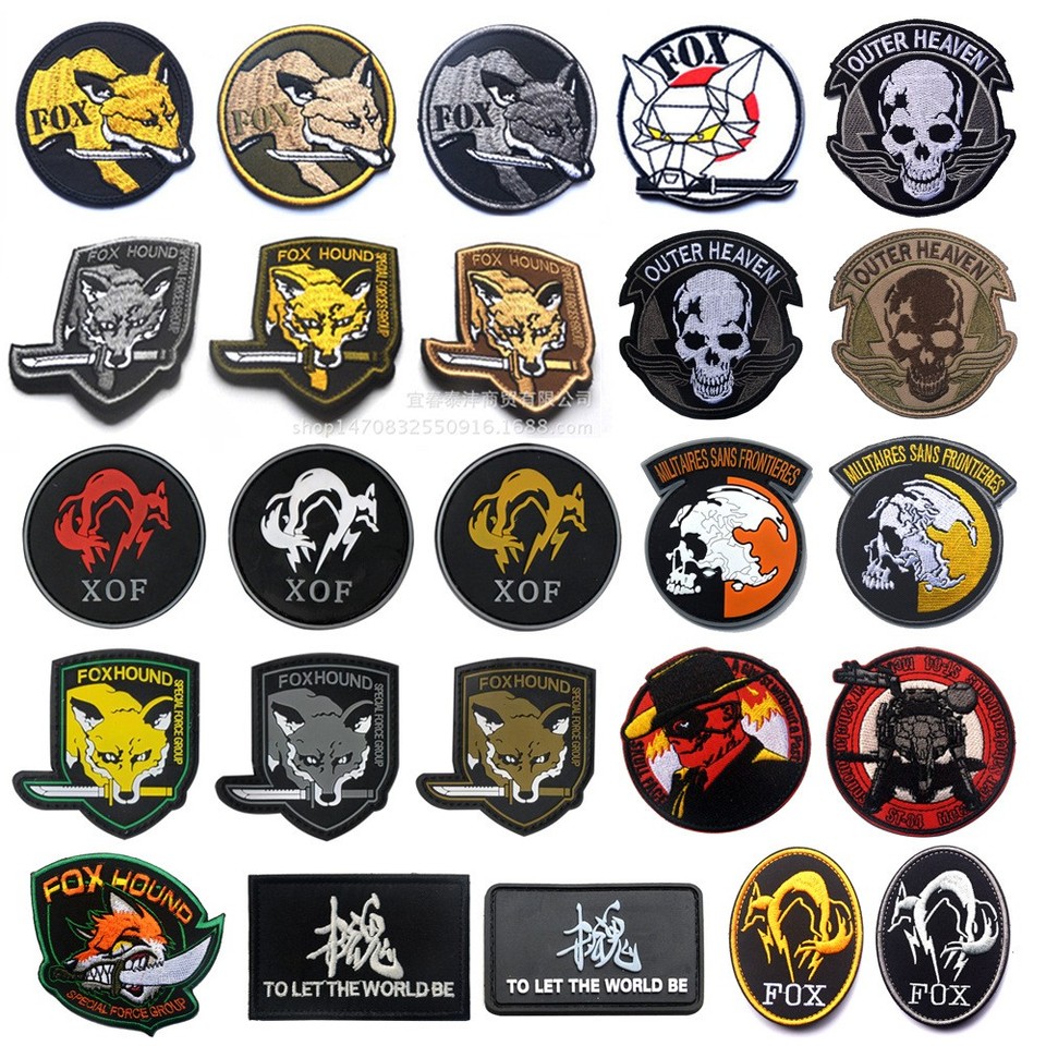 Metal Gear Solid XOF PVC parche moral velcro insignia
