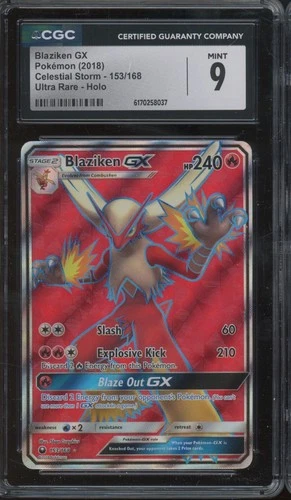 2018 Pokémon Celestial Storm Ultra Rare Holo #153 Blaziken GX Mint CGC 9