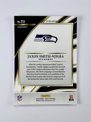 2025 Panini Select # 213 Jaxon Smith-Njigba - ZEBRA PRIZM Club