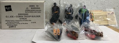 GI Joe Cobra Troop Builder 6 Pack Sealed Bags 2002 BAT Overkill Inferno B.A.T.