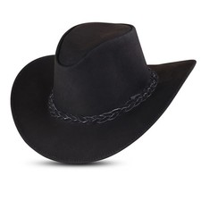 Genuine Calf Suede Leather Western Cowboy Hat Unisex Men Women Ranch Style
