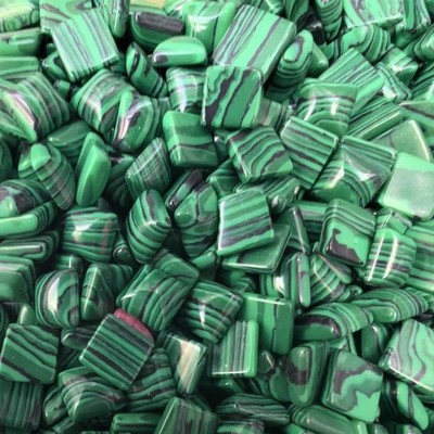 100pcs 8mm Artificial Malachite Stone Square CAB CABOCHON for DIY Jewelry Making