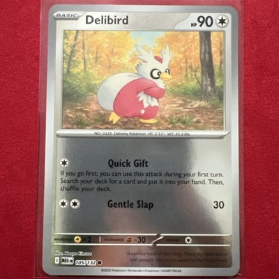 1x Delibird | Mega Evolution | 105/132 | Common | Reverse Holo | NM | Pokemon