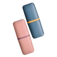  2 PCS Portable Toothbrush Travel Holders Toothpaste Storage Case
