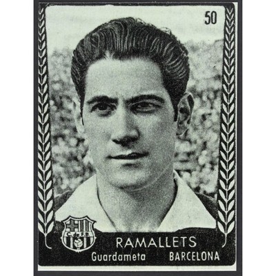 1953 Antoni Ramallets Bruguera Caramel Pectorales Turmo #50 FC Barcelona Soccer