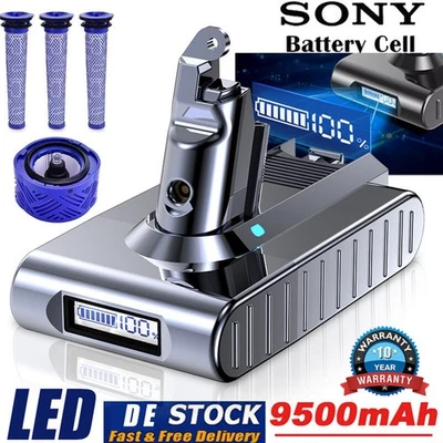 BONACELL 9500mAh Akku Für DYSON V6 DC59 DC62 DC61 DC58 SV03 SV04 LED-Anzeige SONY CELL