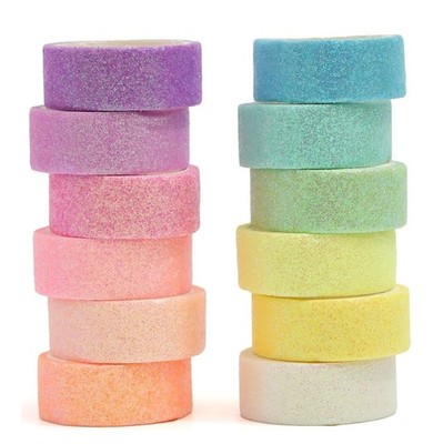 YUBX 12 Rollen Glitzer Washi Tape Set Glitzernde Folie