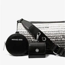 Michael Kors Jet Set Crossbody Bag With Case for AirPods Pro Straw Ombre Black