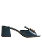 DOLCE & GABBANA Shoes Green DG Amore Heel Slides Sandals  L-37.5 R-38 RRP $1120