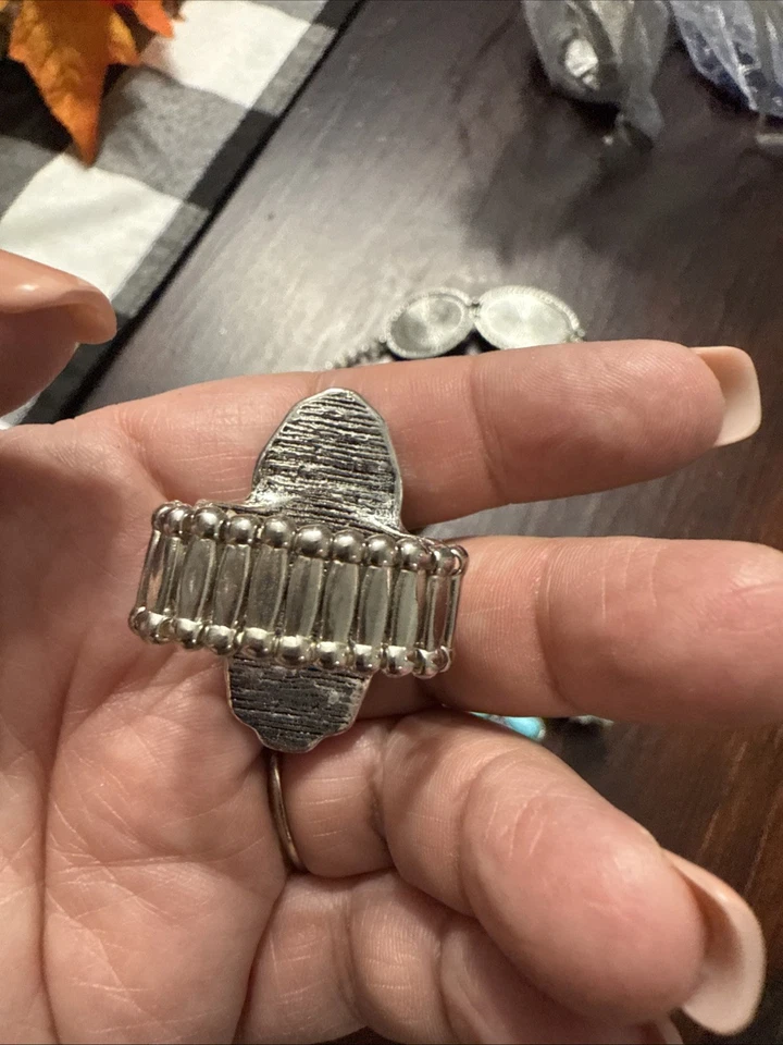 定制绿松石耳环、戒指、项链珠宝套装趣味时尚配件 — 第 2/4 张图片