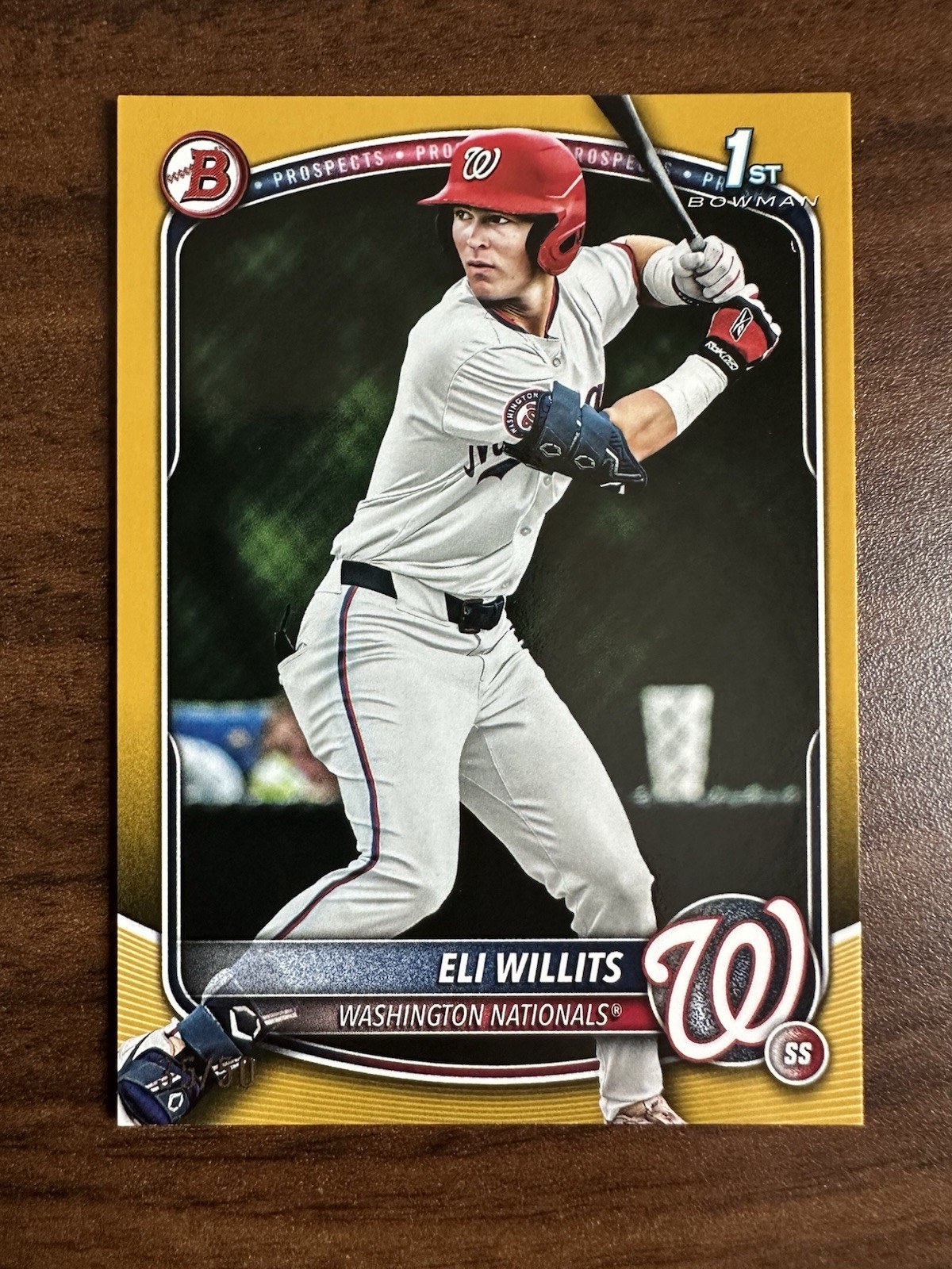 2025 Bowman Draft Chrome Baseball Eli Willits Gold 1st Paper /50 #1 Pick