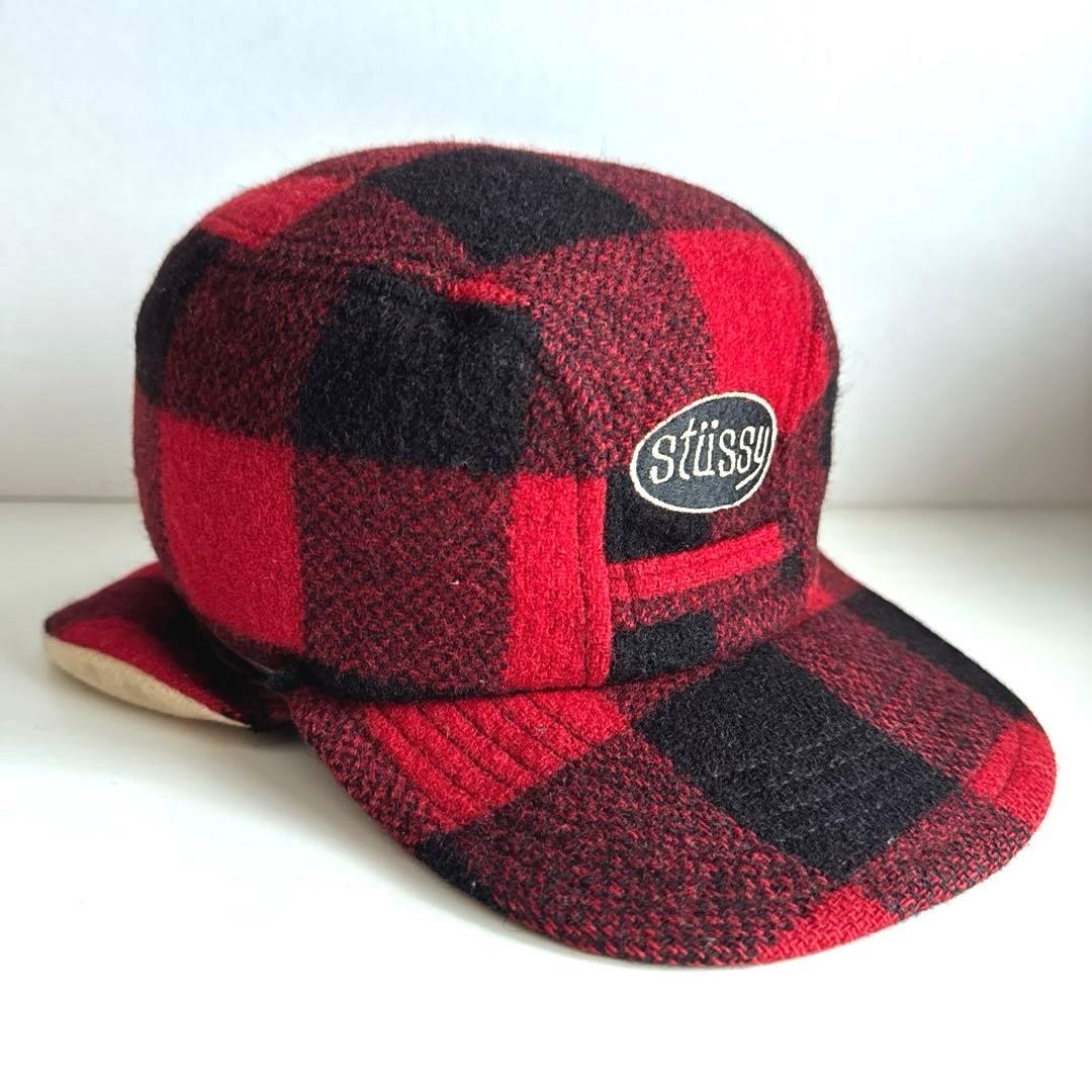 Stussy Men Vhtf Wool Cap 80S Vintage Block Check Early Limited
