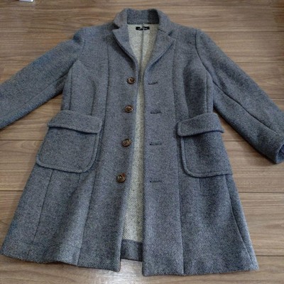 Tricot COMME des GARCONS Grau Langer Mantel mit Großem Taschen