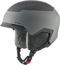 (TG. 55-59) ALPINA Gems, Casco da Sci Unisex Adulto, Midnight Grigio Nero Opaco,