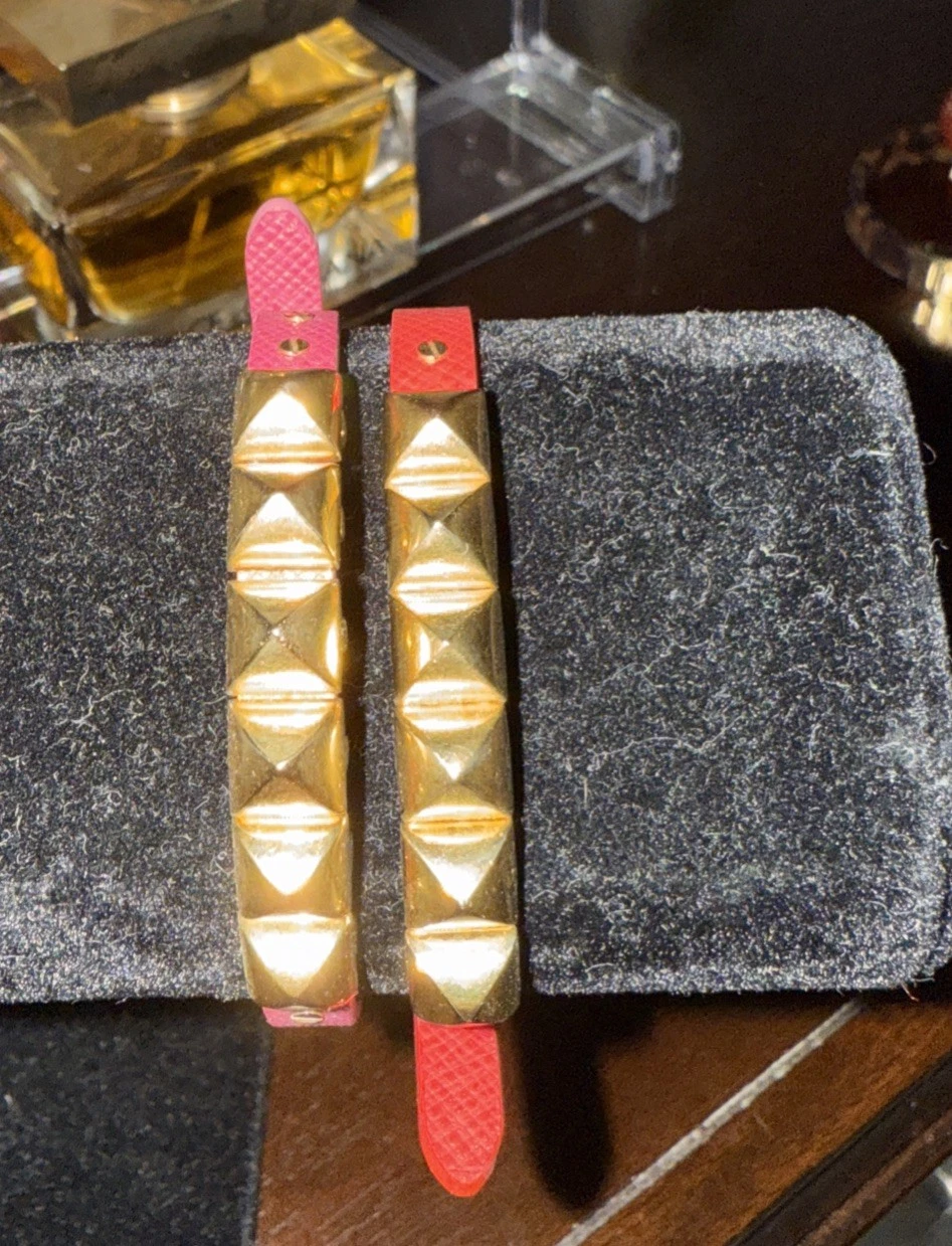 Michael Kors Bracciale Borchie Nero Argento Fibbia Regolabile Costume Designer