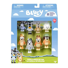 Bluey Family Dress Up Fun 8 Pack Figures Bluey Bingo Chilli Ages 3 