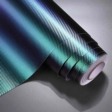 Yescom 50FT 100FT Carbon Fiber Vinyl Wrap Rolls Vehicle Motorcycle DIY Sticker