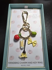 True To Form Handbag Charm & Key Ring Italian Themed Pasta Cannoli Olive Tomato