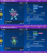 Walking Wake & Iron Leaves Bundle Paradox Non-Shiny Pokemon Scarlet Violet SV
