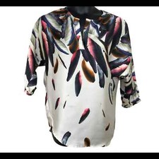 ZARA BASIC Feather Print Blouse