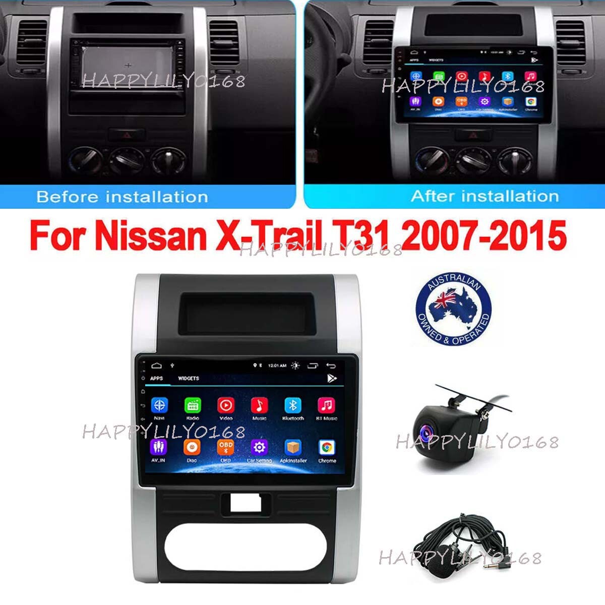 For 2007-2015 Nissan X-Trail T31 GPS Apple Carplay Car Stereo