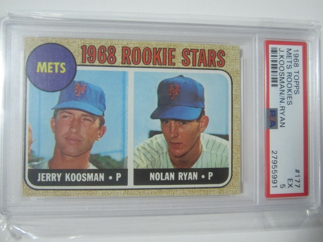 1968 Topps Nolan Ryan Jerry Koosman Rookie Card RC 177 PSA 5 EX New 