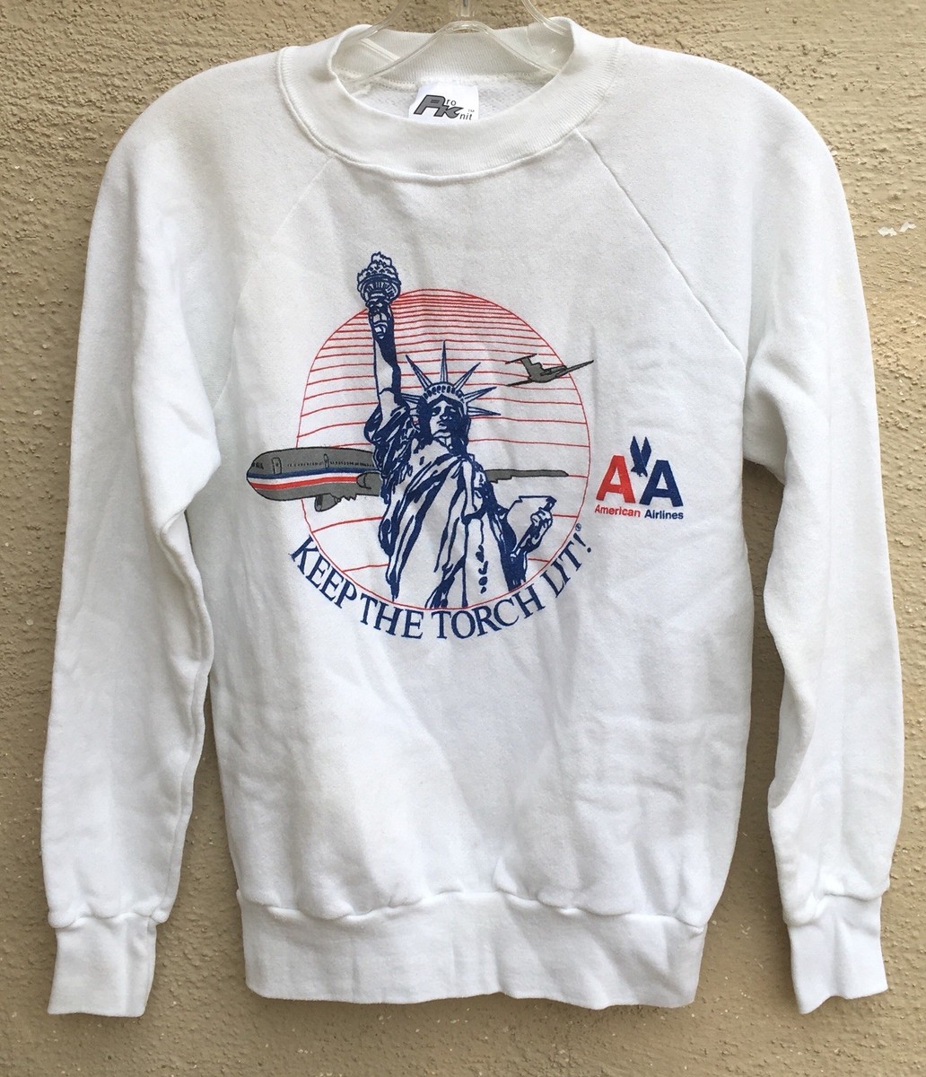 KEEP THE TORCH LIT American Airlines Statue Of Liberty Raglan Sweatshirt Vintage View 3