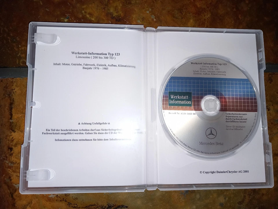 Mercedes W123 WIS Werkstatthandbuch Original auf CD - Bild 1 von 4