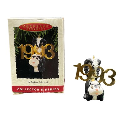 Hallmark Keepsake Ornament 1993 Fabulous Decade 4th in Series Skunk Brass