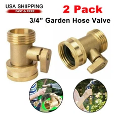 Brass Garden Hose Shut Off Valve Water Pipe Faucet Connector Handy 2 Packs 3/4"