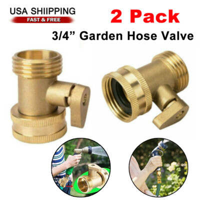 Brass Garden Hose Shut Off Valve Water Pipe Faucet Connector Handy 2 Packs 3/4''