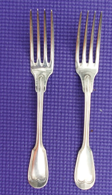 2-Christofle Chinon Silver Plated Dinner Fork 7 3/4