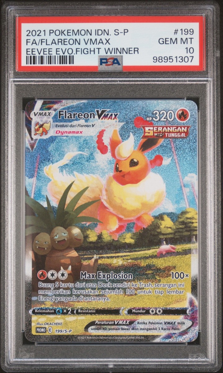 PSA 10 Flareon VMAX 199/S-P Indonesian Fight Winner Promo PSA 10 Flareon VMAX 199/S-P Indonesian Fight Winner Promo