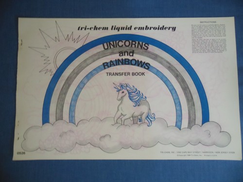 Tri Chem Hot Iron Transfer Book 0526 Unicorns & Rainbows Fantasy Love